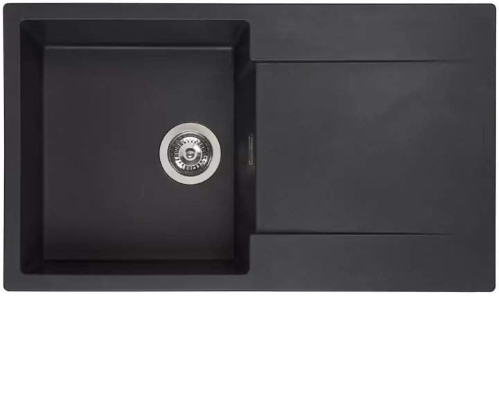 Quadron Zlewozmywak GraniteQ EVAN 136 XL z syfonem Push To Open 1-komorowy z/o 860x500x210; kom. 420x490 black diamond