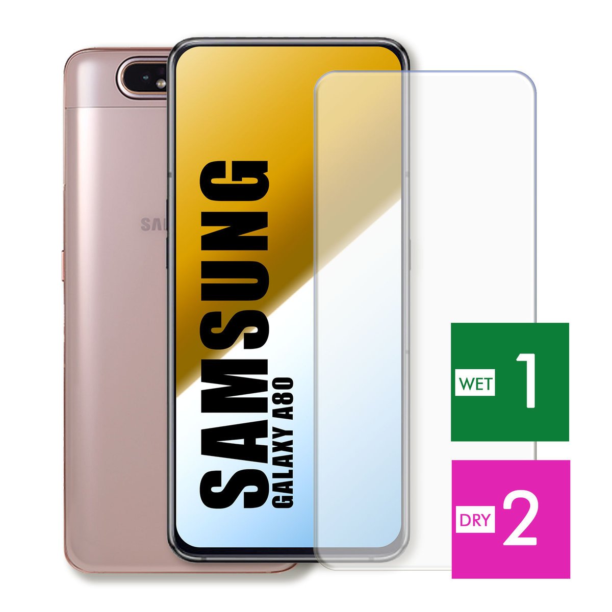 WZMOCNIONE SZKŁO DO SAMSUNG GALAXY A80 SZYBKA HARTOWANE 9H JAKOŚĆ