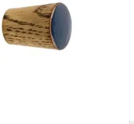 Klamki - Gałka meblowa Simple Cone Drewniana Emaliowana Szaro-niebieska Olej Przyciemniający - miniaturka - grafika 1