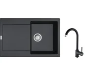 Zlewozmywaki z baterią - Franke Maris MRG 611-78 Onyx + bateria Pola Onyx - miniaturka - grafika 1