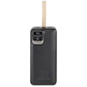 Powerbanki - RIVACASE POWERBANK 30.000 MAH USB-C 20W LCD, 1X WE/WY USB-C PD 20W, 2X USB-A QC 3.0 18W, CZARNY - miniaturka - grafika 1