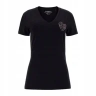 Koszulki i topy damskie - GUESS KOSZULKA DAMSKA T-SHIRT MINI HEART CZARNA XS - miniaturka - grafika 1
