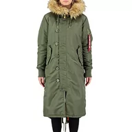 Kurtki damskie - Alpha Industries Long Fishtail Wmn damska kurtka zimowa Sage-Green, zielony (sage green), S - miniaturka - grafika 1