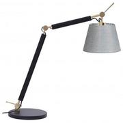Lampy stojące - Nocna lampa stojąca Zyta na komodę czarna szara abażur - miniaturka - grafika 1