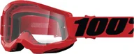 Gogle i okulary motocyklowe - Desconocido Kolarstwo 100% Strata 2, Czerwony, Przezroczysty Obiektyw, Okulary Unisex Dorosły, Czerwony (Czerwony), Jeden Rozmiar - miniaturka - grafika 1
