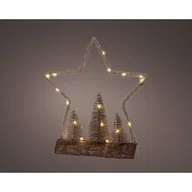 Ozdoby bożonarodzeniowe - Dekoracja stołowa micro LED drewno PVC metal juta - miniaturka - grafika 1