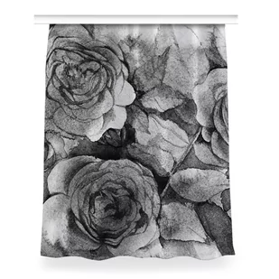 Gotowa zasłona na kółka Czarno-białe róże 150x200, Fabricsy - Zasłony - miniaturka - grafika 1