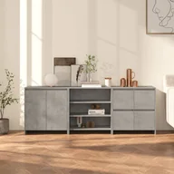 Szafki do salonu - 3-cz. szafka boczna, szarość betonu, materiał drewnopochodny - miniaturka - grafika 1