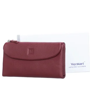 Portfel damski Skórzany VerMari Morbido Bordowy - Portfele - miniaturka - grafika 1