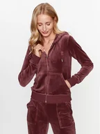 Bluzy damskie - Juicy Couture Bluza Robertson JCAP176 Bordowy Slim Fit - miniaturka - grafika 1