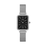 Zegarki damskie - Zegarek Daniel Wellington Quadro Mesh DW00100667 Czarny - miniaturka - grafika 1