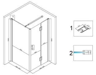 Calbati Kabina prysznicowa kwadratowa Czarna Black 90x90 szkło 6mm 23180044 - Kabiny prysznicowe - miniaturka - grafika 2