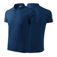 Moda i Uroda OUTLET - Koszulka ciemnoniebieska polo z logo na sercu męska z nadrukiem logo firmy 200g 203 kolor 87 koszulka polo - miniaturka - grafika 1