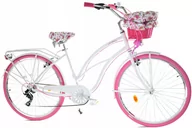 Rowery - Dallas Bike Cruiser 7Spd Alu 28 cali Damski Biały z różowym - miniaturka - grafika 1