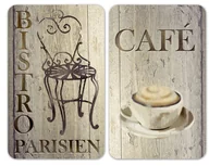 Pozostałe akcesoria kuchenne - Wenko Szklane płyty ochronne na kuchenkę CAFE BISTRO 2 sztuki - miniaturka - grafika 1