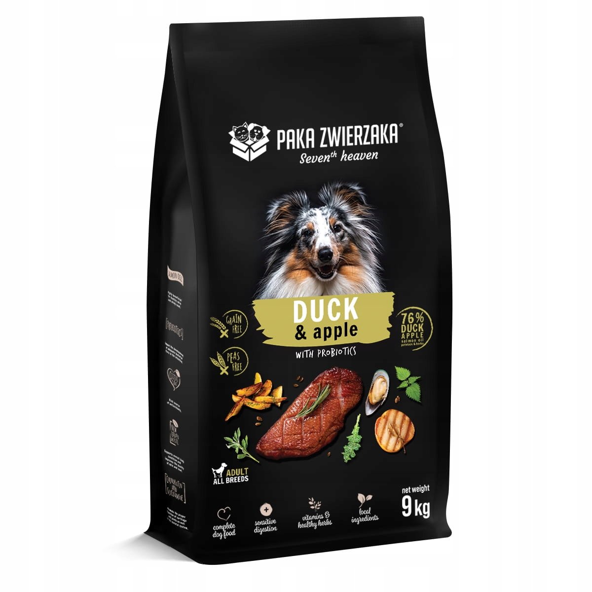 PAKA ZWIERZAKA sucha karma Seven’th Heaven Duck & Apple  (Kaczka i jabłko) 9 kg