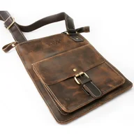 Torby męskie - Torba męska przecierana listonoszka Wild Tiger - brązowa - miniaturka - grafika 1