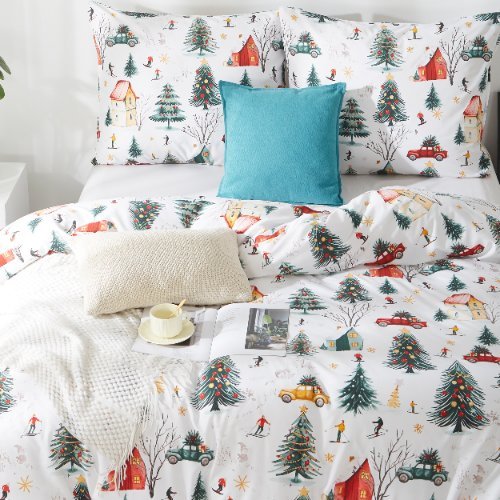 POŚCIEL ŚWIĄTECZNA ZIMOWA DZIECIĘCA 220x200cm + 2 POSZEWKI 100% MIKROFIBRA