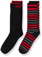 Skarpetki męskie - HUGO Męskie skarpety 2P RS Stripe, średnio-wysokie, dwupak, czarny (Black1), 43-46 EU - miniaturka - grafika 1