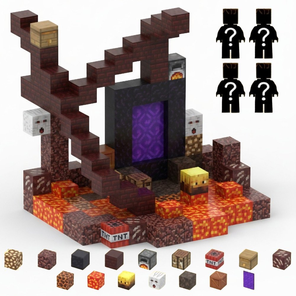 Dream World Zestaw Minecraft Klocki Magnetyczne Przygoda w Netherze 132 el. XJB110
