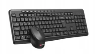 Zestawy myszka + klawiatura - C-Tech klawiatura z myszą WLKMC-04 Bezprzewodowy zestaw 2.4GHz CZ czarny - miniaturka - grafika 1