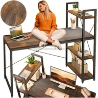 Biurka - biurko loft z półkami postarzany dąb komputerowe biurowe szkolne - miniaturka - grafika 1