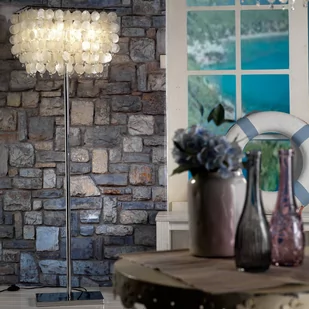 Lampa stojąca Makani, chrom, z dekorem muszli - Lampy stojące - miniaturka - grafika 2