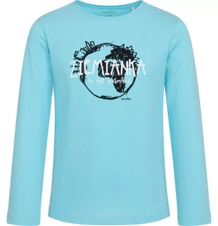 Bluzki dla dziewczynek - T-shirt z długim rękawem dla dziewczynki, z napisem ziemianka, niebieska, 2-8 lat - grafika 1