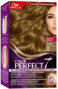 Farby do włosów i szampony koloryzujące - Farba kremowa z utleniaczem Wella Color Perfect 7 100 Cobertura De Canas 7-0-Rubio Medio 60 ml (4064666324104) - miniaturka - grafika 1