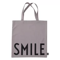 Torby i wózki na zakupy - Fioletowa materiałowa torba Design Letters Smile - miniaturka - grafika 1