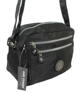 Torebki damskie - Stylowa Lekka Materiałowa Torba Pozioma Średnia Na Ramię Bag Street NR 2245 CZARNY 28 x 19 x 12 [cm] - miniaturka - grafika 1