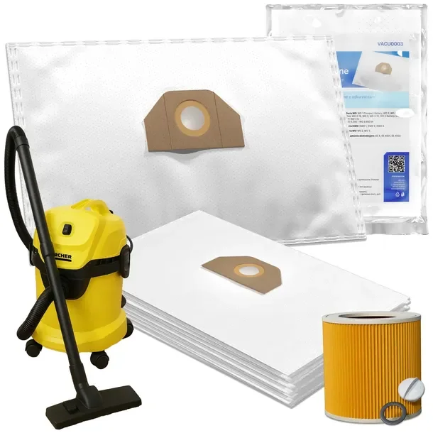 Zestaw Worków do Odkurzacza KARCHER KFI 357 10 Sztuk + Filtr KFI 3310