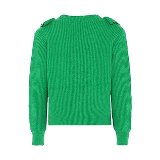 Swetry damskie - faina Damski rozdwajany drewniany brzeg uszu dekolt w serek modny kardigan akryl zielony rozmiar XS/S, zielony, XS - grafika 1