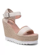 Espadryle damskie - Pollini Espadryle SA1661BI0ETE0110 Beżowy - miniaturka - grafika 1