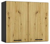 Szafki kuchenne - Szafka kuchenna wisząca 80 cm grafit + dąb artisan F8-S47 - miniaturka - grafika 1