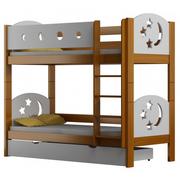 Łóżka dla dzieci i młodzieży - Piętrowe łóżko dziecięce z szufladami, olcha - Mimi 4X 180x90 cm - miniaturka - grafika 1
