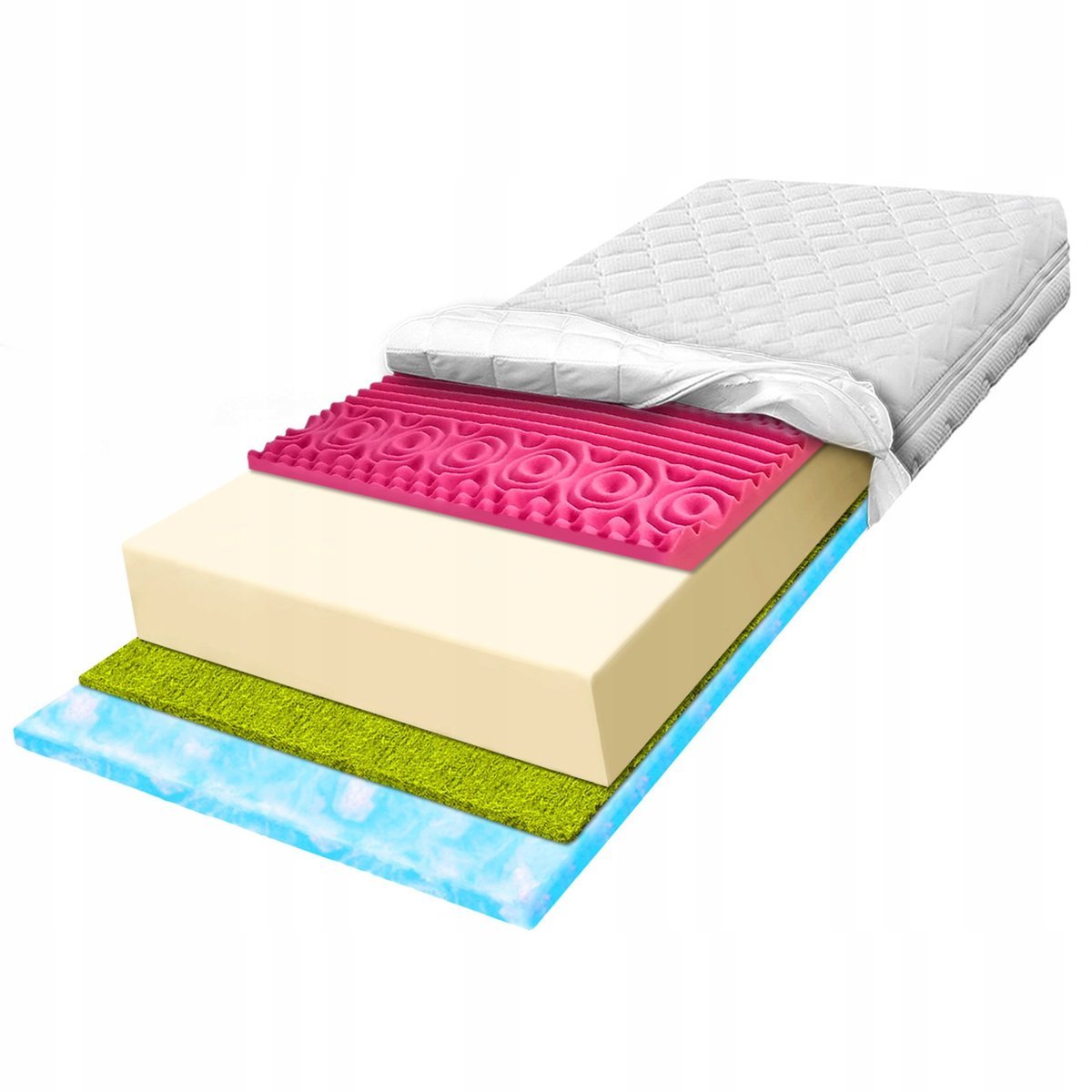 Materac 80x200 z pianki masującej Marshmalo z trawą morską pianką HR H2 14