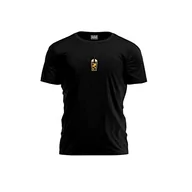 Koszulki męskie - Bona Basics, Męski T-shirt z cyfrowym nadrukiem,% 100 bawełna, czarny, na co dzień, męskie topy, rozmiar: M, czarny, M - miniaturka - grafika 1