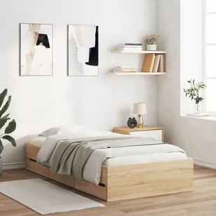Rama łóżka z szufladami, dąb sonoma, 100x200 cm Lumarko! - Łóżka - miniaturka - grafika 1