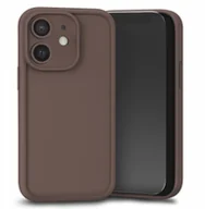 Etui i futerały do telefonów - Etui do Apple iPhone 12 Brązowe, Silikonowe, Matowe, Wzmocnione Szkło - miniaturka - grafika 1