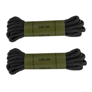 Sznurówki Mil-Tec 140 cm z poliestru Black - Odzież taktyczna i umundurowanie - miniaturka - grafika 1