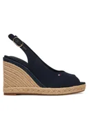 Espadryle damskie - Tommy Hilfiger Espadryle Flag High Wedge Espad Slingback FW0FW09343 Granatowy - miniaturka - grafika 1