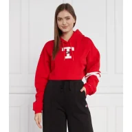 Bluzy damskie - Tommy Jeans Bluza TJW SP CRP LETTERMAN FLAG HOODIE | Cropped Fit - miniaturka - grafika 1