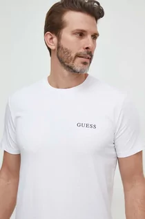 Koszulki męskie - Guess t-shirt męski kolor biały z nadrukiem - grafika 1