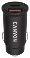 Ładowarki do telefonów - Canyon C2003 USB-C + USB-A Czarna - miniaturka - grafika 1