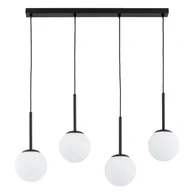 Lampy sufitowe - Lampa wisząca Perio czarno-biała 4xE14x10W minimalistyczna wym: 95 x 90 x 15 cm metal Alfa - miniaturka - grafika 1