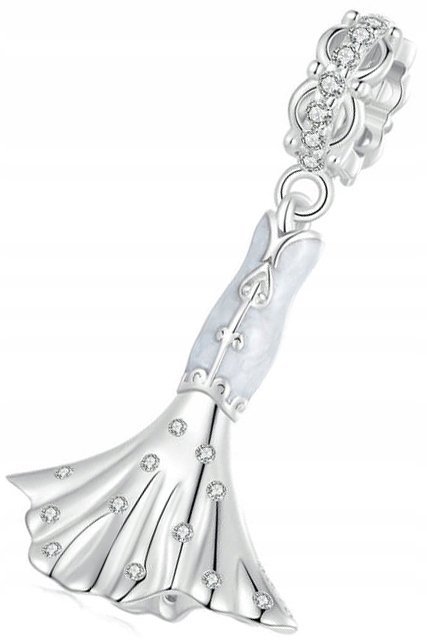 Charms Zawieszka Charms Suknia Ślubna Panna Młoda Charms Srebro 925 Trusky