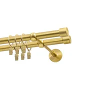 Karnisze - Karnisz DECASTYL Luna Podwójny z kółkami 240 cm Mosiądz satyna - miniaturka - grafika 1