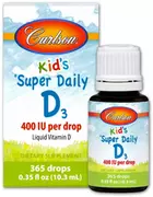 Witaminy i minerały - Carlson Labs - Kid's Super Daily D3, 400 IU, Płyn, 10 ml - miniaturka - grafika 1