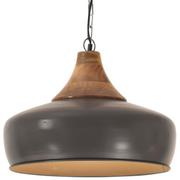 Lampy sufitowe - VidaXL Lumarko Industrialna lampa wisząca, szare żelazo i drewno, 35 cm, E27! 320899 VidaXL - miniaturka - grafika 1